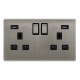 13A INGOT 2 GANG SWITCHED SOCKET WITH 2.1A USB OUT