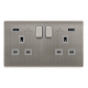 13A INGOT 2 GANG SWITCHED SOCKET WITH 2.1A USB OUT