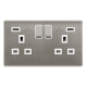13A INGOT 2 GANG SWITCHED SOCKET WITH 2.1A USB OUT