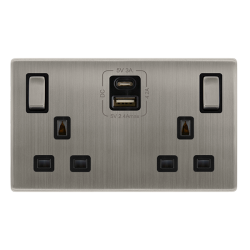 13A INGOT 2 GANG SWITCHED SAFETY SHUTTER SOCKET WI