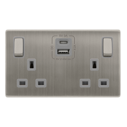 13A INGOT 2 GANG SWITCHED SAFETY SHUTTER SOCKET WI