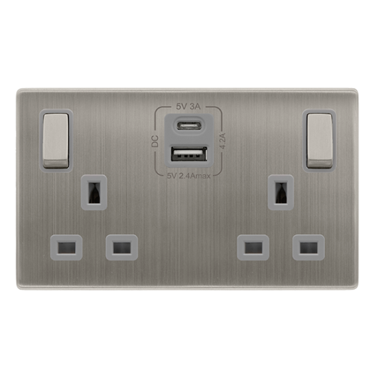 13A INGOT 2 GANG SWITCHED SAFETY SHUTTER SOCKET WI