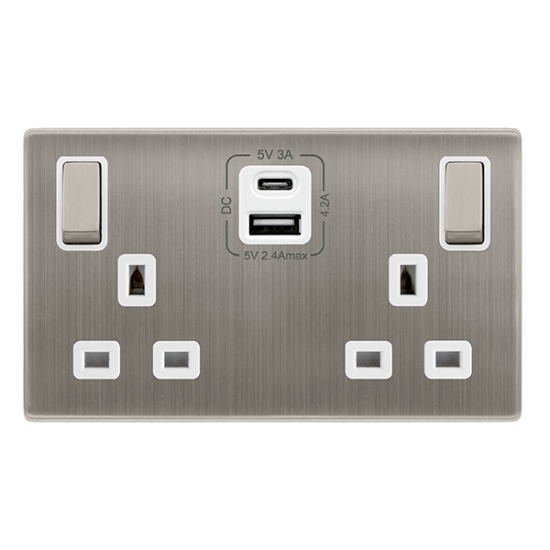 13A INGOT 2 GANG SWITCHED SAFETY SHUTTER SOCKET WI