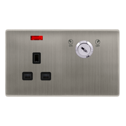 13A 1 GANG DOUBLE POLE KEY LOCKABLE SOCKET WITH NE
