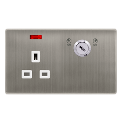 13A 1 GANG DOUBLE POLE KEY LOCKABLE SOCKET WITH NE