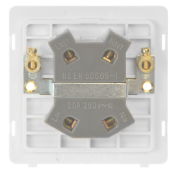 20A INGOT DOUBLE POLE SWITCH - STAINLESS STEEL COV