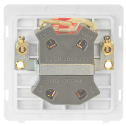 20A INGOT DOUBLE POLE SWITCH WITH NEON - STAINLESS