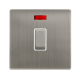 20A INGOT DOUBLE POLE SWITCH WITH NEON - STAINLESS