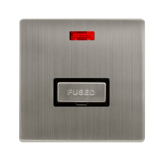 13A INGOT FUSED CONNECTION UNIT WITH NEON - STAINL