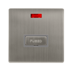 13A INGOT FUSED CONNECTION UNIT WITH NEON - STAINLESS STEEL