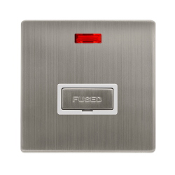 13A INGOT FUSED CONNECTION UNIT WITH NEON - STAINL