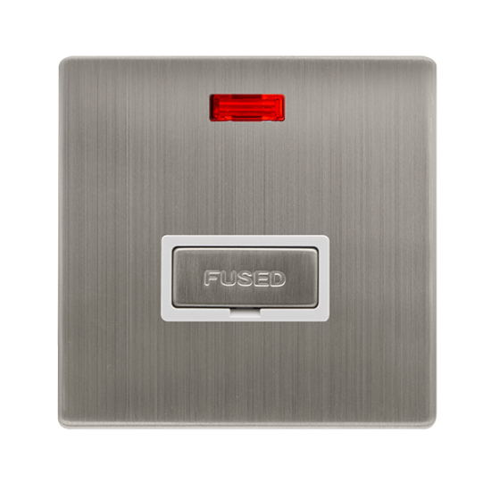 13A INGOT FUSED CONNECTION UNIT WITH NEON - STAINL