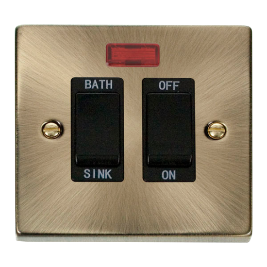 VPAB024BK Deco 20A DP Sink/Bath Switch - Black