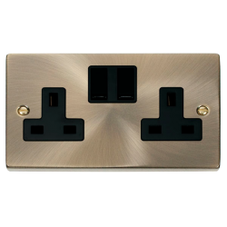 VPAB036BK Deco 2 Gang 13A DP Switched Socket Outle