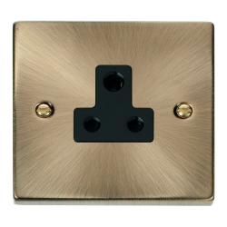 VPAB038BK Deco 5A Round Pin Socket Outlet - Black