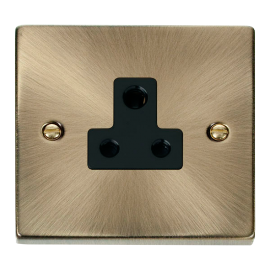 VPAB038BK Deco 5A Round Pin Socket Outlet - Black