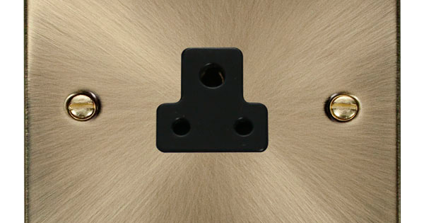 VPAB039BK Deco 2A Round Pin Socket Outlet - Black