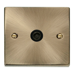 VPAB065BK Deco Single Coaxial Socket Outlet - Blac