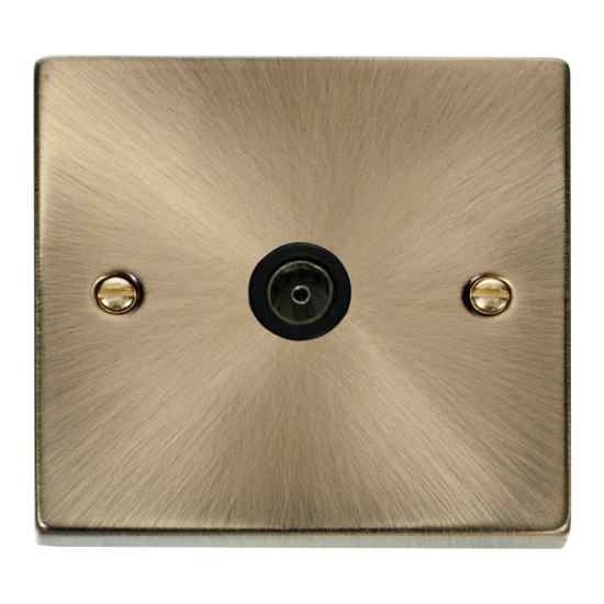 VPAB065BK Deco Single Coaxial Socket Outlet - Blac