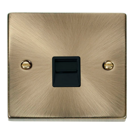 VPAB120BK Deco Single Telephone Socket Outlet Mast