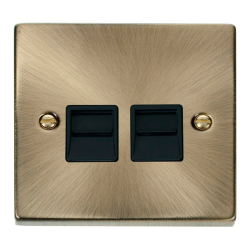 VPAB121BK Deco Twin Telephone Socket Outlet Master