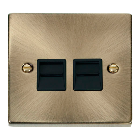 VPAB121BK Deco Twin Telephone Socket Outlet Master