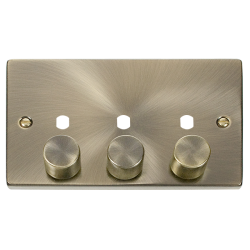 VPAB153PL Deco VPAB 3 GANG DOUBLE DIMMER PLATE & K