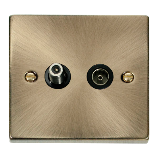 VPAB157BK Deco 1 Gang Satellite & Isolated Coaxial