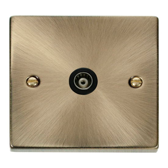VPAB158BK Deco Single Isolated Coaxial Socket Outl