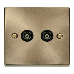 VPAB159BK Deco Twin Isolated Coaxial Socket Outlet