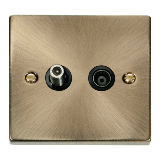 VPAB170BK Deco 1 Gang Satellite & Coaxial Socket O