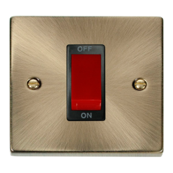 VPAB200BK Deco 1 Gang 45A DP Switch - Black