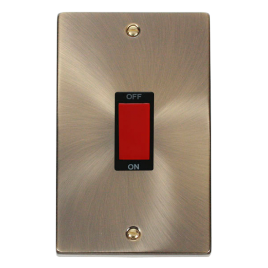 VPAB202BK Deco 2 Gang 45A DP Switch - Black