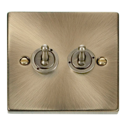 VPAB422 Deco 2 Gang 2 Way 10AX Toggle Switch