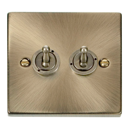 VPAB422 Deco 2 Gang 2 Way 10AX Toggle Switch