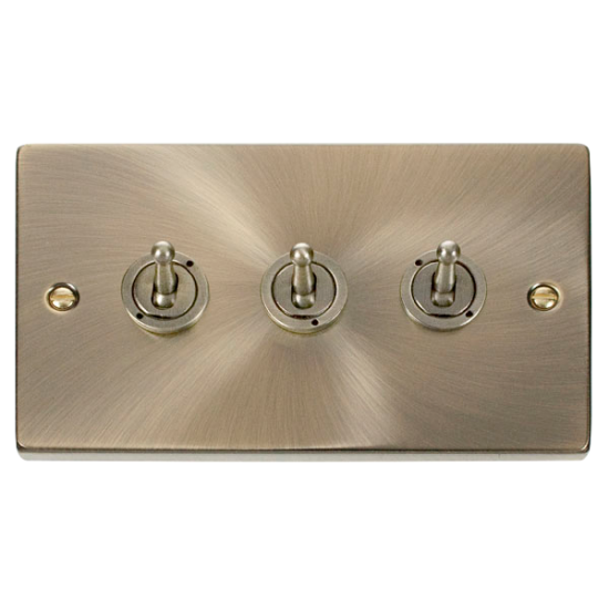VPAB423 Deco 3 Gang 2 Way 10AX Toggle Switch