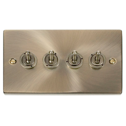 VPAB424 Deco 4 Gang 2 Way 10AX Toggle Switch