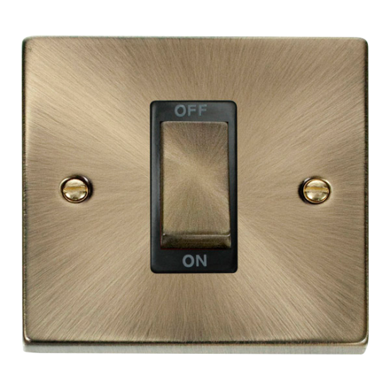 VPAB500BK Deco Ingot 1 Gang 45A DP Switch - Black