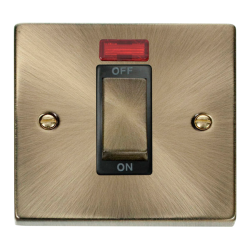 VPAB501BK Deco Ingot 1 Gang 45A DP Switch With Neo