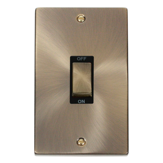 VPAB502BK Deco Ingot 2 Gang 45A DP Switch - Black