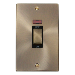 VPAB503BK Deco Ingot 2 Gang 45A DP Switch With Neo