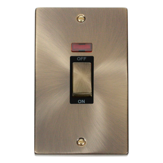 VPAB503BK Deco Ingot 2 Gang 45A DP Switch With Neo