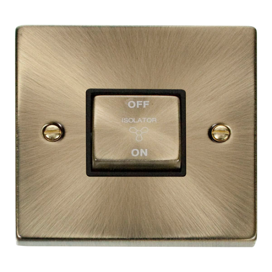VPAB520BK Deco 10A 1 Gang 'Ingot' 3 Pole Fan Isola