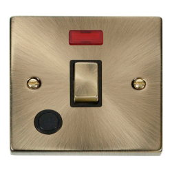 VPAB523BK Deco 20A 1 Gang DP 'Ingot' Switch With F