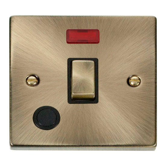 VPAB523BK Deco 20A 1 Gang DP 'Ingot' Switch With F