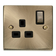 VPAB535BK Deco 1 Gang 13A DP 'Ingot' Switched Sock