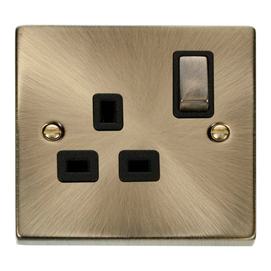 VPAB535BK Deco 1 Gang 13A DP 'Ingot' Switched Sock