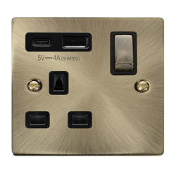 VPAB585BK Deco DECO 'INGOT' 13A 1  GANG  SWITCHED