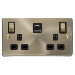 VPAB586BK Deco 2G 13A SW SKT 4.2A A&C USB INGOT VP