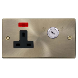 VPAB675BK Deco 13A 1 Gang DP Key Lockable Socket W